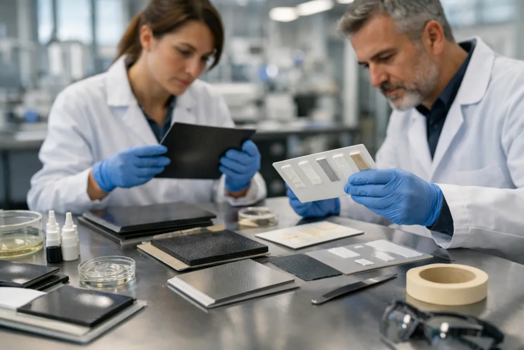 custom adhesive lab inspection