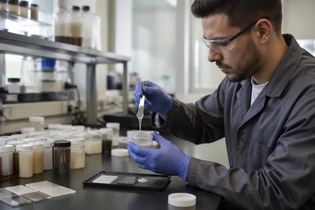 MOQ, Lead Time, and Sampling: What to Expect from a Custom Adhesive Manufacturer 2 custom adhesive manufacturer sample testing
