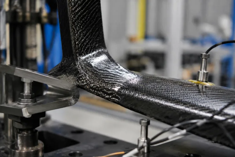 Carbon Fiber Adhesive 14 Professional industrial close-up illustrating carbon fiber adhesive performance under load and fatigue conditions, with bonded joints shown in a realistic test environment.