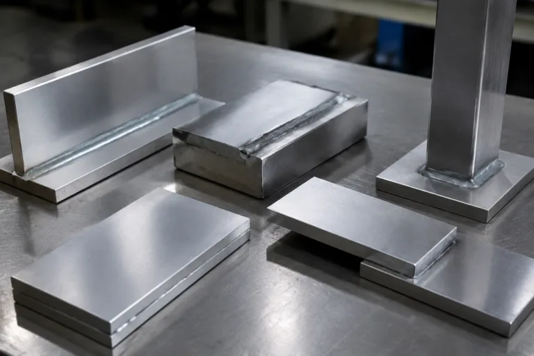 Metal Adhesive 14 A realistic manufacturing scene focused on metal adhesive selection and joint design, featuring close-up prepared metal assemblies with different gap conditions and bond line examples in a clean professional product photography style.