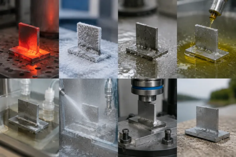 Metal Adhesive 15 A realistic close-up product testing scene showing bonded metal parts used to demonstrate industrial adhesive durability and reliability under harsh environmental conditions.