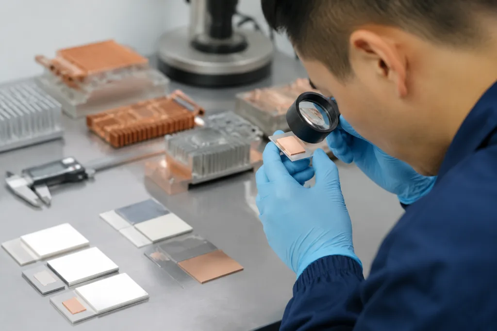 What Thermal Adhesive TDS Data Actually Matters: How to Read W/m·K, Lap Shear, Viscosity, Cure, and Other Key Parameters 3 thermal adhesive sample testing