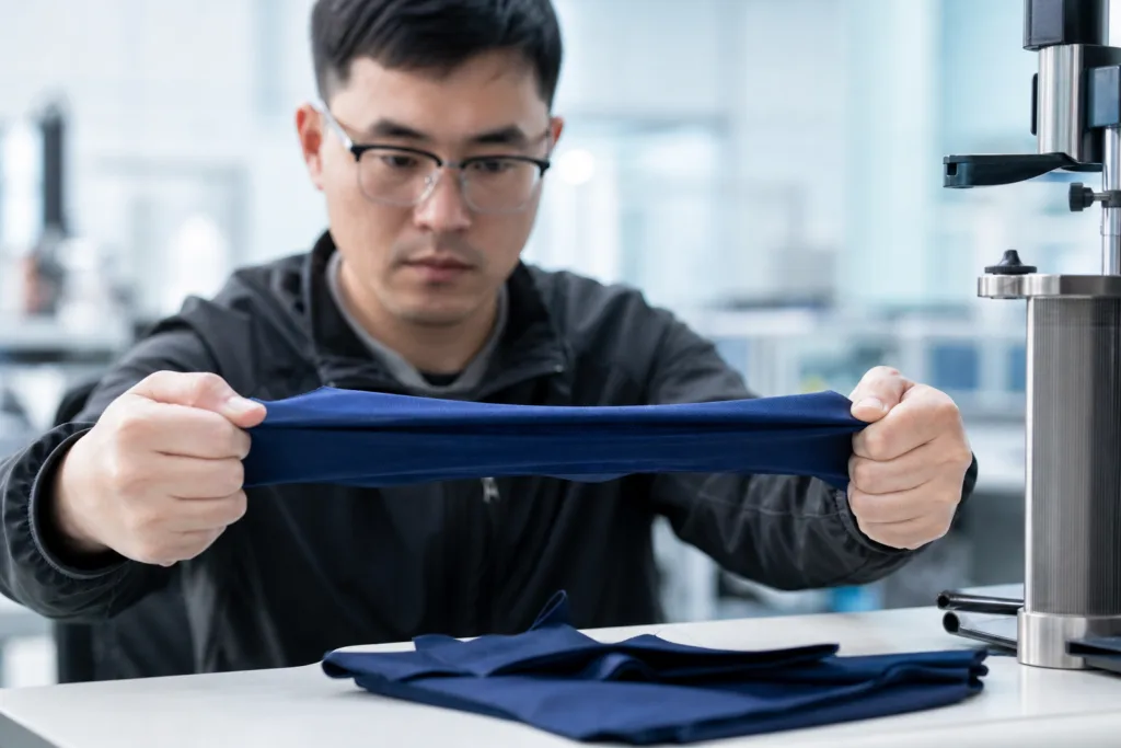 Adhesives for Stretch Fabrics: How to Preserve Elasticity, Recovery, and Comfort After Bonding 3 bonded stretch fabric qc testing