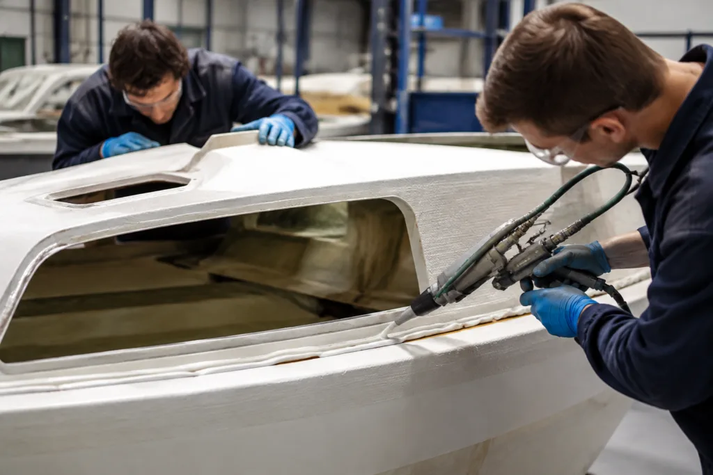 Marine Structural Adhesive Selection for Boat Building and Composite Assembly 2 hull to deck adhesive application