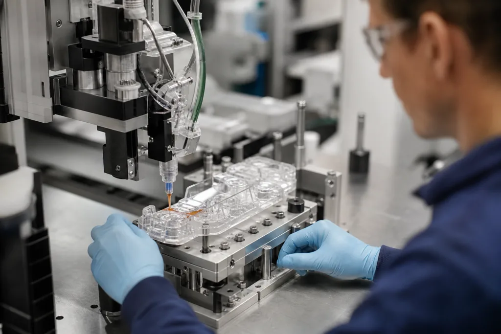Fast Cure Medical Adhesive Selection for High-Throughput Device Assembly 2 precision dispensing device assembly